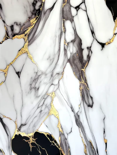 Revestimiento decorativo efecto 3D - Marmol Dorado y Negro